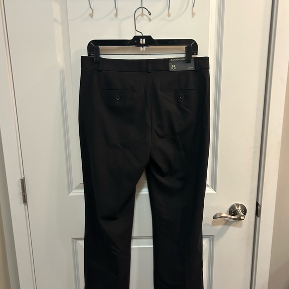BNWT Banana Republic Black Logan Mid Rise Straight Trousers Wool Women’s Size 8 - Picture 2 of 9